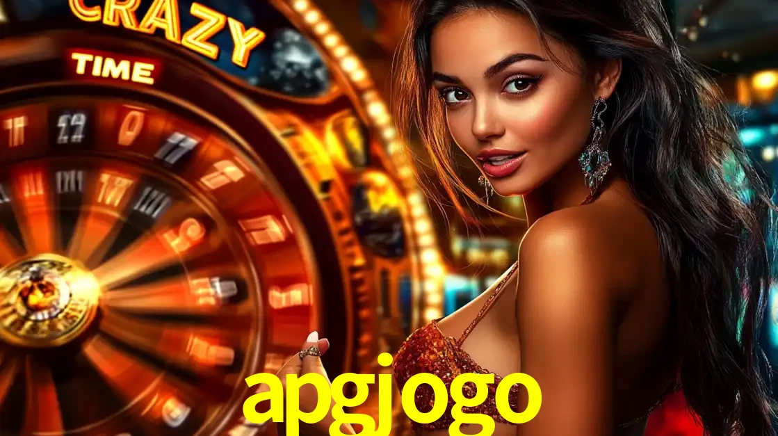 Mulher ao lado da roda de prêmios do jogo de cassino ao vivo Crazy Time, um dos shows de jogos mais emocionantes oferecidos pela plataforma de apostas apgjogo.