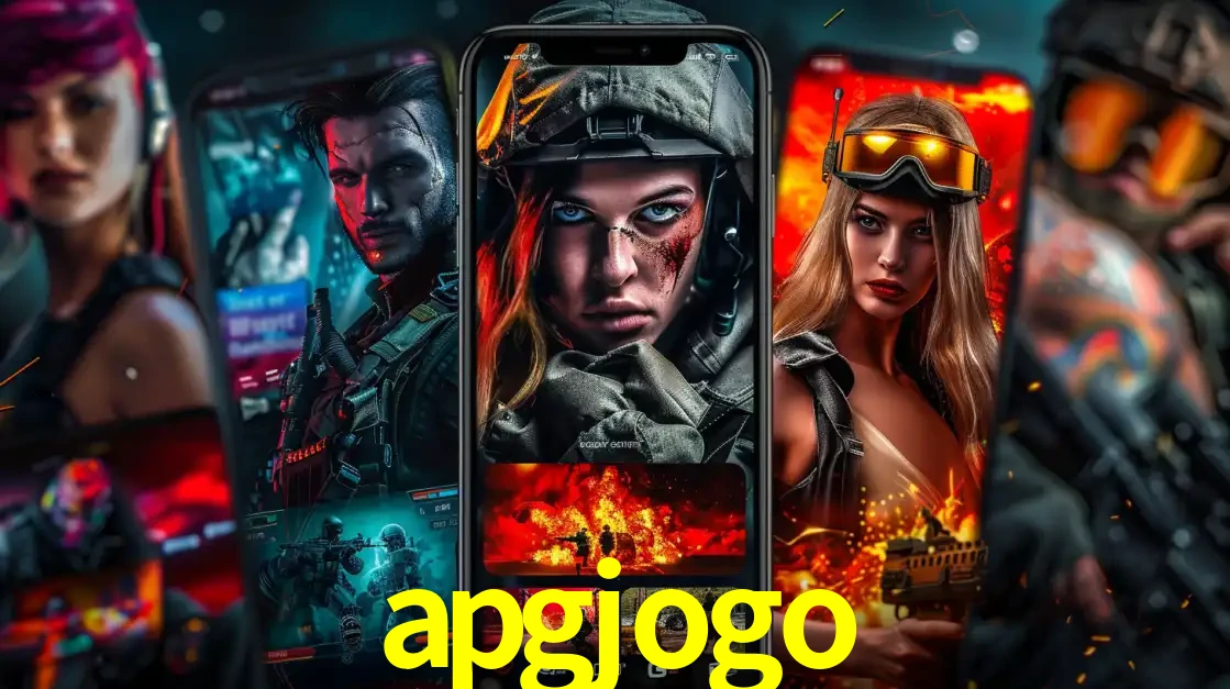 Montagem de telas de celular mostrando diversos personagens, masculinos e femininos, de um jogo de tiro, ilustrando a diversidade de equipes de e-sports para apostar no apgjogo.