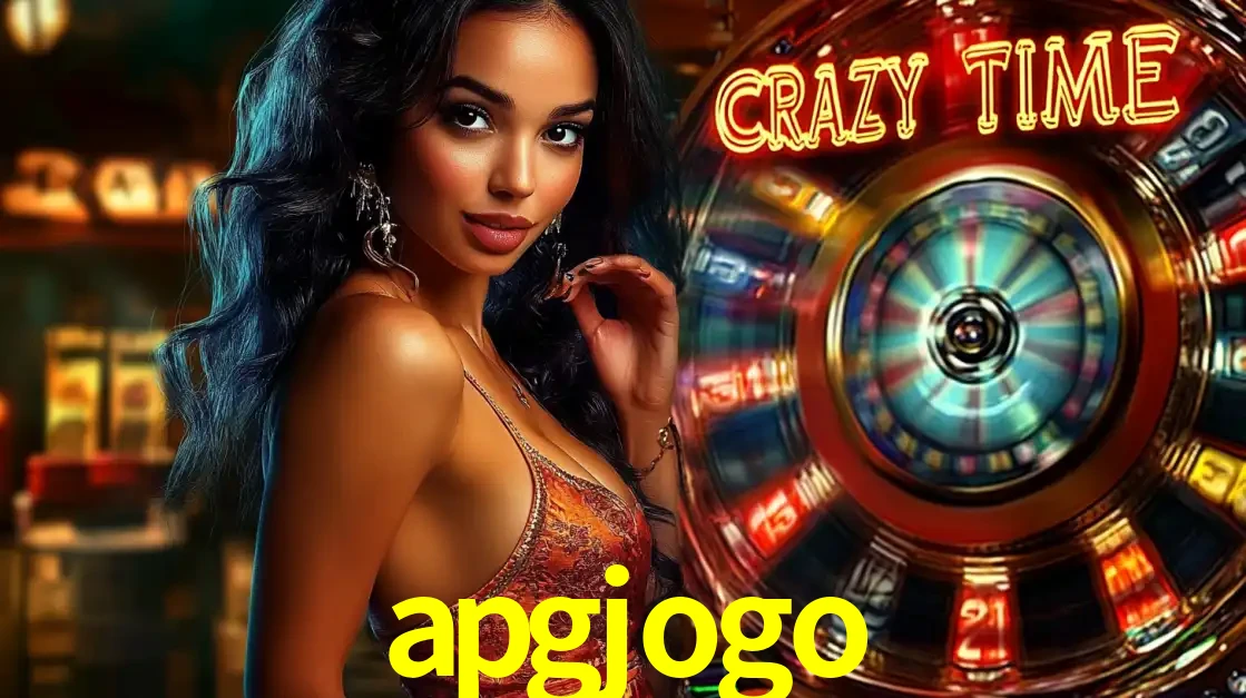 Mulher elegante ao lado da vibrante roda da fortuna do jogo de cassino ao vivo Crazy Time, um dos game shows mais populares e cheios de prêmios do apgjogo.